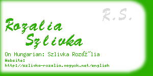 rozalia szlivka business card